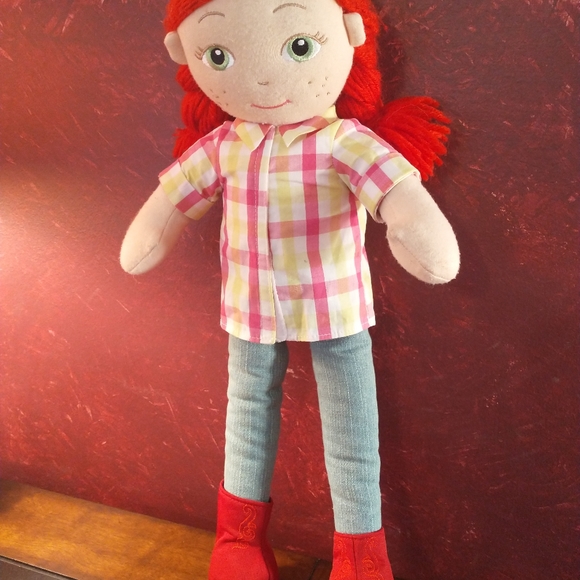 Butterflies Aurora Cracker Barrel 18” Red Hair Plush Cloth Cowgirl Doll - Picture 2 of 7